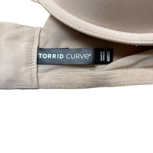 Torrid XO Plunge Push-Up Bra Nude 360 Back Smoothing Underwire Criss Cross 40DD - Picture 4 of 6